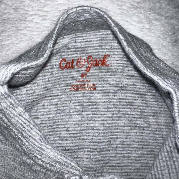 Cat & Jack Gray Long Sleeve Henley Tee - Picture 3 of 4